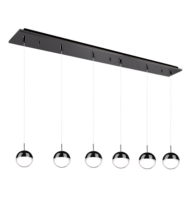 MP402801BC-06-Pluto 42-in Black Chrome 6-Light Multi Pendant