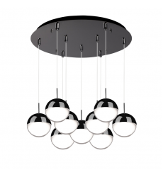 MP402801BC-09-Pluto 18-in Black Chrome 9-Light Multi Pendant