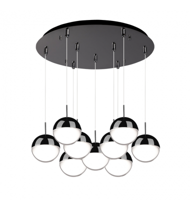 MP402801BC-09-Pluto 18-in Black Chrome 9-Light Multi Pendant