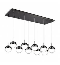 MP402801BC-10-Pluto 27-in Black Chrome 10-Light Multi Pendant