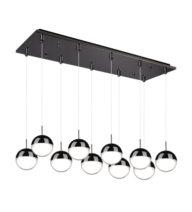 MP402801BC-10-Pluto 27-in Black Chrome 10-Light Multi Pendant