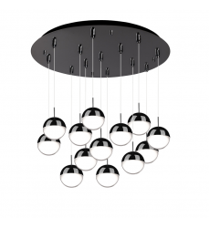 MP402801BC-13-Pluto 24-in Black Chrome 13-Light Multi Pendant
