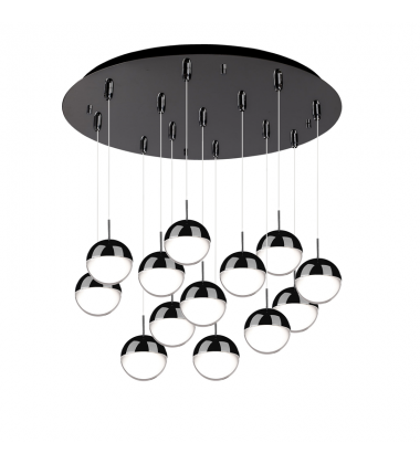 MP402801BC-13-Pluto 24-in Black Chrome 13-Light Multi Pendant