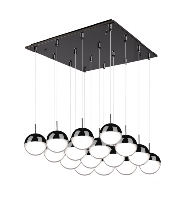 MP402801BC-16-Pluto 20-in Black Chrome 16-Light Multi Pendant