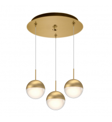 MP402801BG-03-Pluto 12-in Brushed Gold 3-Light Multi Pendant