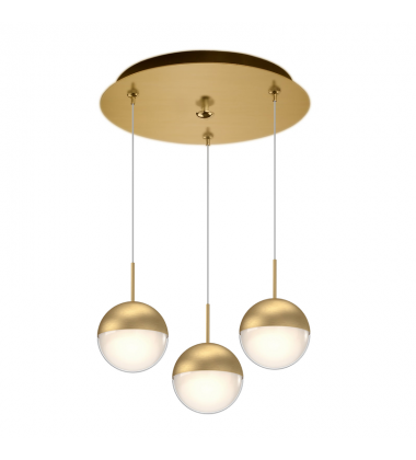 MP402801BG-03-Pluto 12-in Brushed Gold 3-Light Multi Pendant