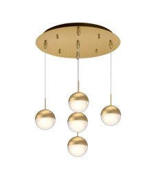 MP402801BG-05-Pluto 14-in Brushed Gold 5-Light Multi Pendant