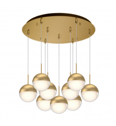 MP402801BG-09-Pluto 18-in Brushed Gold 9-Light Multi Pendant