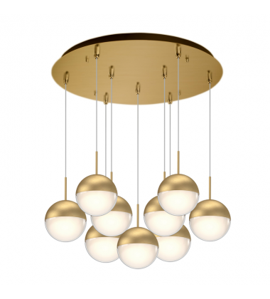 MP402801BG-09-Pluto 18-in Brushed Gold 9-Light Multi Pendant