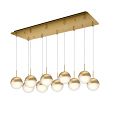 MP402801BG-10-Pluto 27-in Brushed Gold 10-Light Multi Pendant