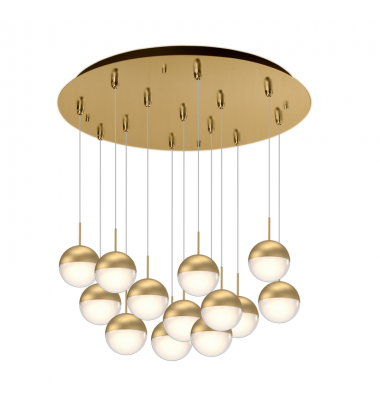 MP402801BG-13-Pluto 24-in Brushed Gold 13-Light Multi Pendant