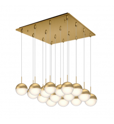 MP402801BG-16-Pluto 20-in Brushed Gold 16-Light Multi Pendant