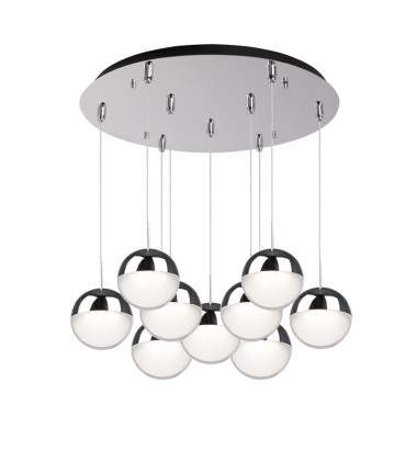 MP402801CH-09-Pluto 18-in Chrome 9-Light Multi Pendant MP402801CH-09-Pluto 18-in Chrome 9-Light Multi Pendant