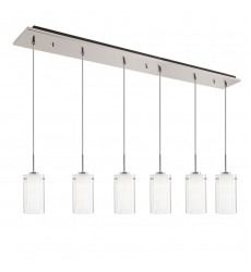 MP41304BN-06-Verona 42-in Brushed Nickel 6-Light Multi Pendant