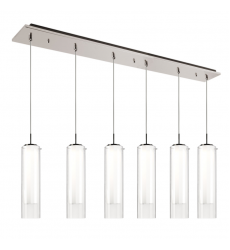 MP41305BN-06-Verona 42-in Brushed Nickel 6-Light Multi Pendant