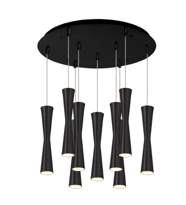 MP42502BK-09-Robson 18-in Black 9-Light Multi Pendant MP42502BK-09-Robson 18-in Black 9-Light Multi Pendant