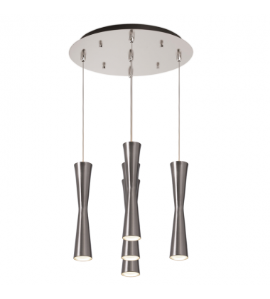 MP42502BN-05-Robson 14-in Brushed Nickel 5-Light Multi Pendant