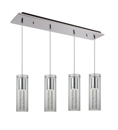 MP4401CH-04-Champagne 25-in Chrome 4-Light Multi Pendant
