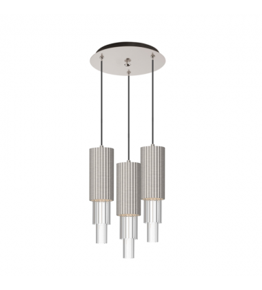 MP502204BNCR-03-Bordeaux 12-in Brushed Nickel/Clear Ribbed Glass 3-Light Multi Pendant MP502204BNCR-03-Bordeaux 12-in Brushed Nickel/Clear Ribbed Glass 3-Light Multi Pendant