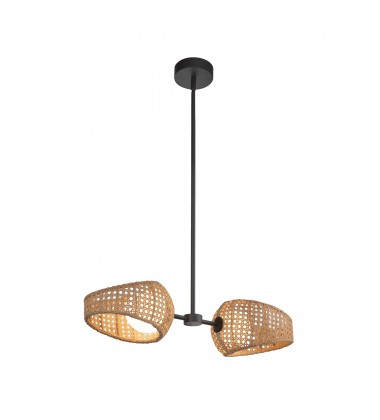  PD20602-BK/OP-Lanai 2 Head Black/Opal Glass LED Pendant
