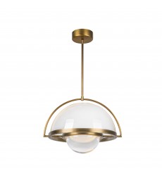  PD20716-VB-UNV-Bowery 14-in Vintage Brass LED Pendant