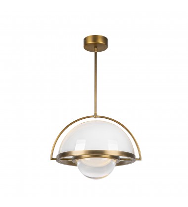  PD20716-VB-UNV-Bowery 14-in Vintage Brass LED Pendant