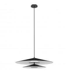  PD22907-BK/WH-Cruz 24-in Metal - Black/White LED Pendant