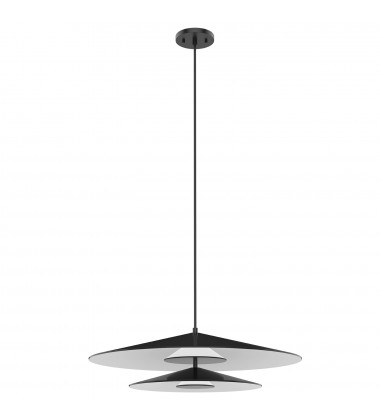  PD22907-BK/WH-Cruz 24-in Metal - Black/White LED Pendant