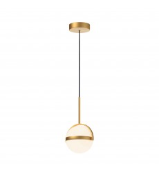  PD301001BG-Globo 7-in Brushed Gold LED Pendant
