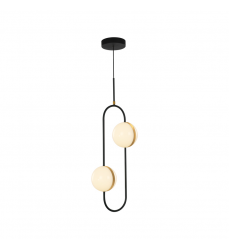 PD302002MBBG-UNV-Tagliato 2 Head Matte Black/Brushed Gold LED Pendant