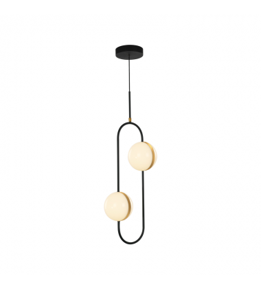 PD302002MBBG-UNV-Tagliato 2 Head Matte Black/Brushed Gold LED Pendant