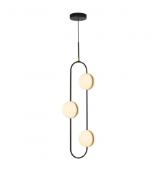 PD302003MBBG-UNV-Tagliato 3 Head Matte Black/Brushed Gold LED Pendant