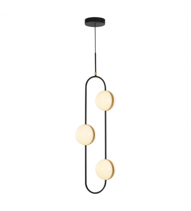 PD302003MBBG-UNV-Tagliato 3 Head Matte Black/Brushed Gold LED Pendant