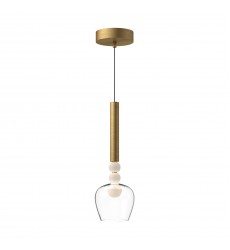  PD30501-BG/CL-Rise 6-in Brushed Gold/Clear LED Pendant