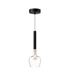 PD30501-BK/CL-UNV-Rise 6-in Black/Clear LED Pendant