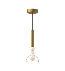 PD30502-BG/CL-UNV-Rise 6-in Brushed Gold/Clear LED Pendant