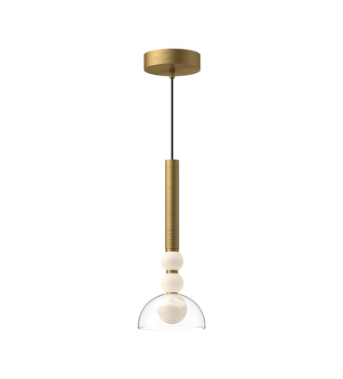 PD30502-BG/CL-UNV-Rise 6-in Brushed Gold/Clear LED Pendant
