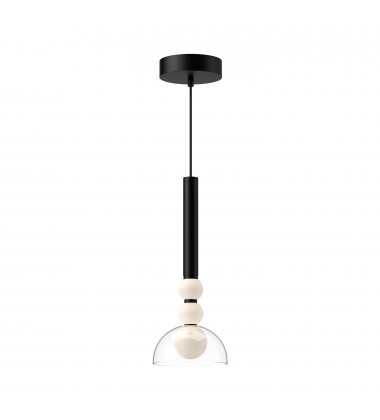  PD30502-BK/CL-Rise 6-in Black/Clear LED Pendant