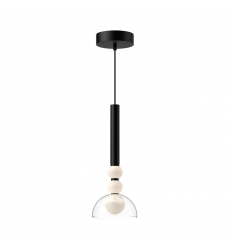 PD30502-BK/CL-UNV-Rise 6-in Black/Clear LED Pendant