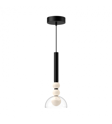PD30502-BK/CL-UNV-Rise 6-in Black/Clear LED Pendant