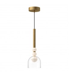  PD30505-BG/CL-Rise 6-in Brushed Gold/Clear LED Pendant