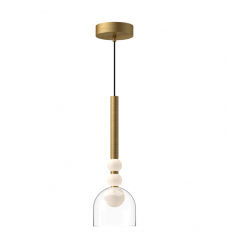 PD30505-BG/CL-UNV-Rise 6-in Brushed Gold/Clear LED Pendant