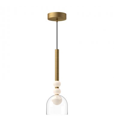 PD30505-BG/CL-UNV-Rise 6-in Brushed Gold/Clear LED Pendant