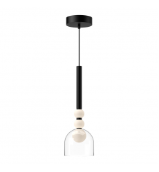 PD30505-BK/CL-UNV-Rise 6-in Black/Clear LED Pendant