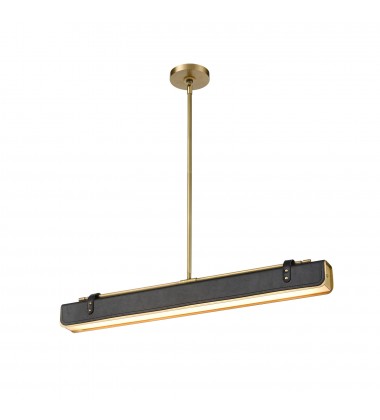 PD307931VBTL-Valise 31-in Vintage Brass/Tuxedo Leather LED Pendant PD307931VBTL-Valise 31-in Vintage Brass/Tuxedo Leather LED Pendant
