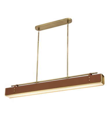 PD307960VBCL-Valise 60-in Vintage Brass/Cognac Leather LED Pendant PD307960VBCL-Valise 60-in Vintage Brass/Cognac Leather LED Pendant