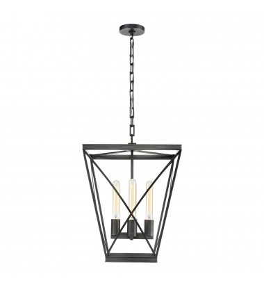  PD309616UB-Lattice Urban Bronze 4 Lights Pendant