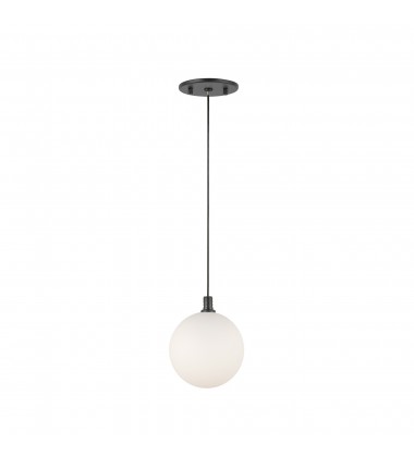 PD3106-BK/OP-Bolla 5-in Black/Opal Glass LED Pendant PD3106-BK/OP-Bolla 5-in Black/Opal Glass LED Pendant