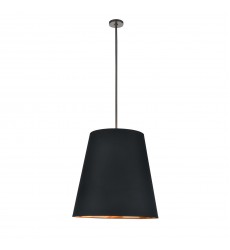  PD311025UBBG-Calor 25-in Black Linen With Gold Parchment/Urban Bronze 3 Lights Pendant