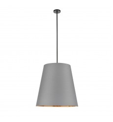  PD311025UBGG-Calor 25-in Gray Linen With Gold Parchment/Urban Bronze 3 Lights Pendant